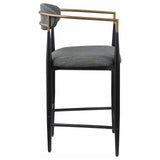 Tina Metal Counter Height Bar Stool With Upholstered Back And Seat Dark Grey (Set Of 2) 121186 - Ella Furniture
