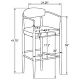 Tina Metal Pub Height Bar Stool With Upholstered Back And Seat Dark Grey (Set Of 2) 121189 - Ella Furniture