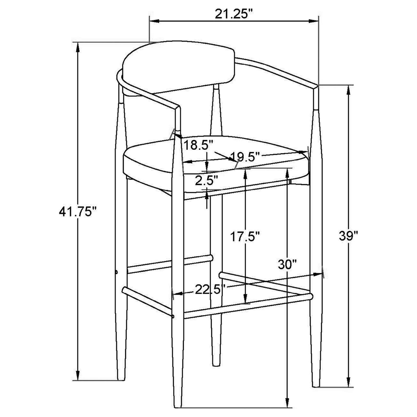 Tina Metal Pub Height Bar Stool With Upholstered Back And Seat Dark Grey (Set Of 2) 121189 - Ella Furniture