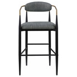 Tina Metal Pub Height Bar Stool With Upholstered Back And Seat Dark Grey (Set Of 2) 121189 - Ella Furniture