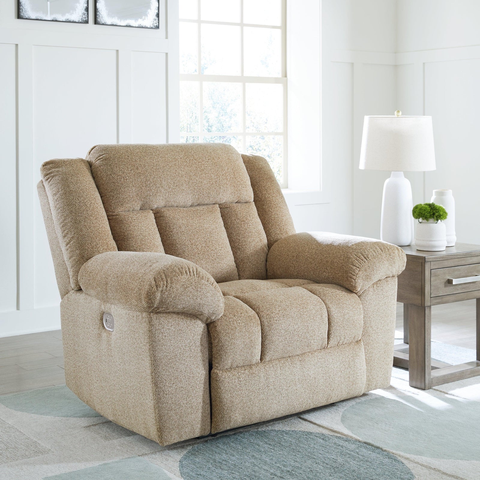 Tip-Off Wheat Chenille Power Recliner - Ella Furniture