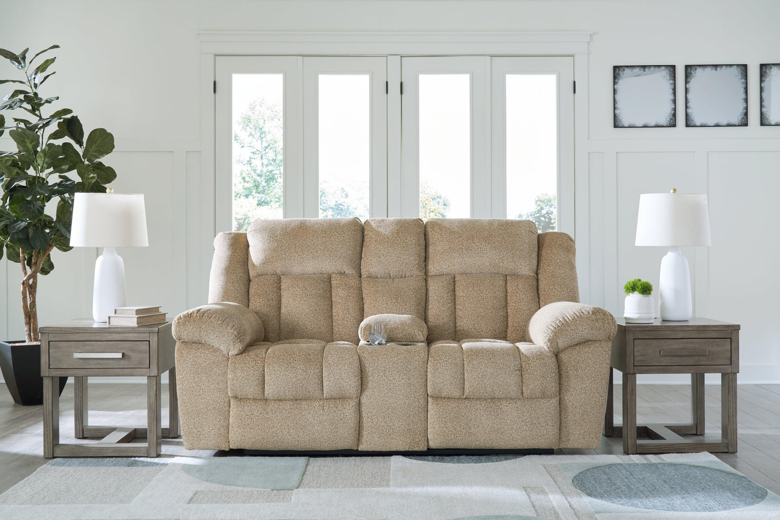 Tip-Off Wheat Chenille Power Reclining Loveseat - Ella Furniture