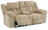 Tip-Off Wheat Chenille Power Reclining Loveseat - Ella Furniture
