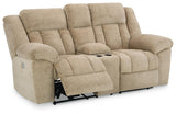 Tip-Off Wheat Chenille Power Reclining Loveseat - Ella Furniture