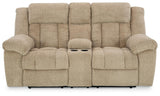 Tip-Off Wheat Chenille Power Reclining Loveseat - Ella Furniture