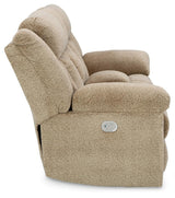 Tip-Off Wheat Chenille Power Reclining Loveseat - Ella Furniture