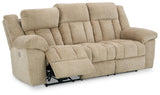 Tip-Off Wheat Chenille Power Reclining Sofa - Ella Furniture