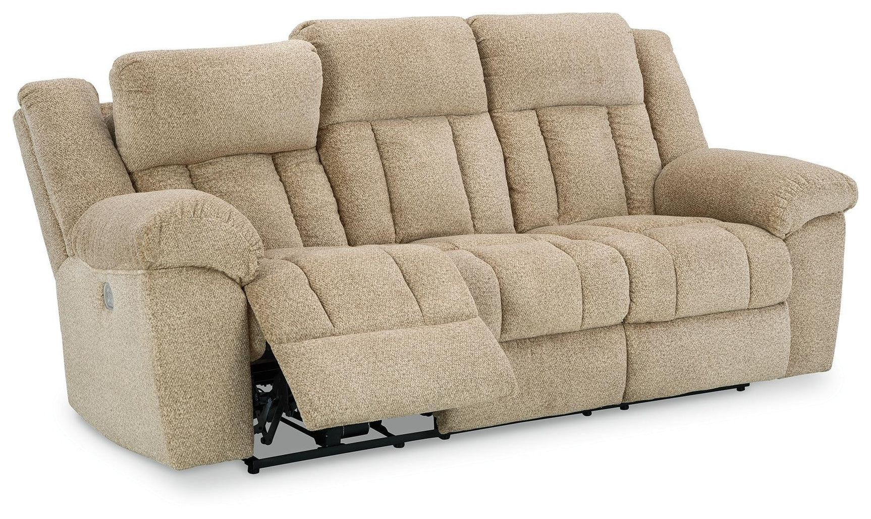 Tip-Off Wheat Chenille Power Reclining Sofa - Ella Furniture