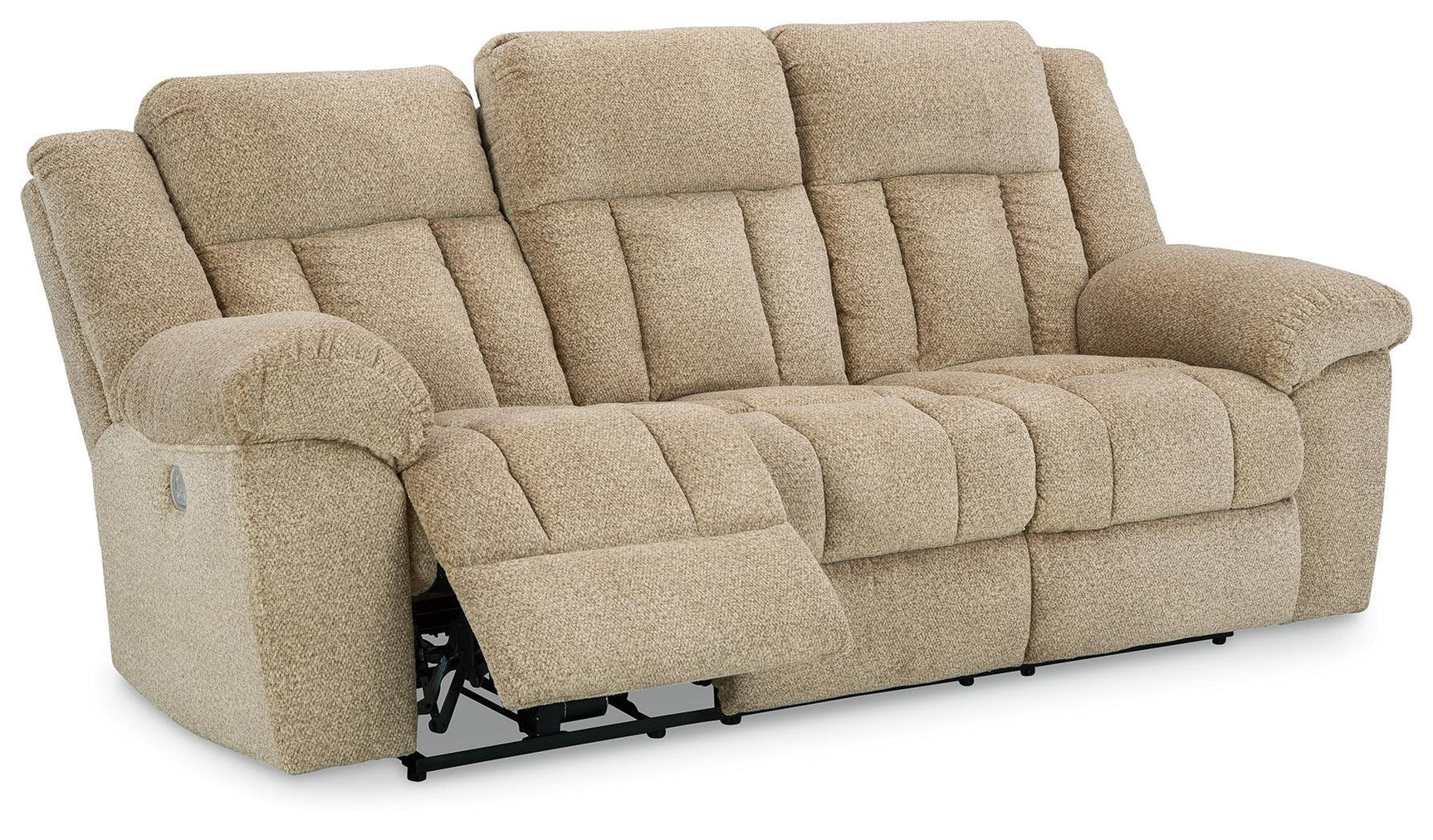 Tip-Off Wheat Chenille Power Reclining Sofa - Ella Furniture