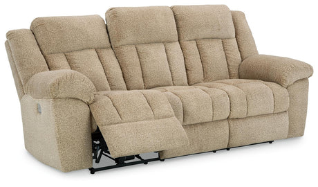 Tip-Off Wheat Chenille Power Reclining Sofa - Ella Furniture