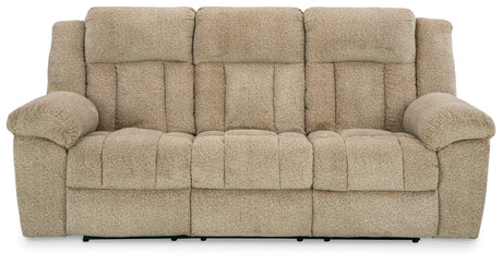 Tip-Off Wheat Chenille Power Reclining Sofa - Ella Furniture