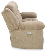 Tip-Off Wheat Chenille Power Reclining Sofa - Ella Furniture