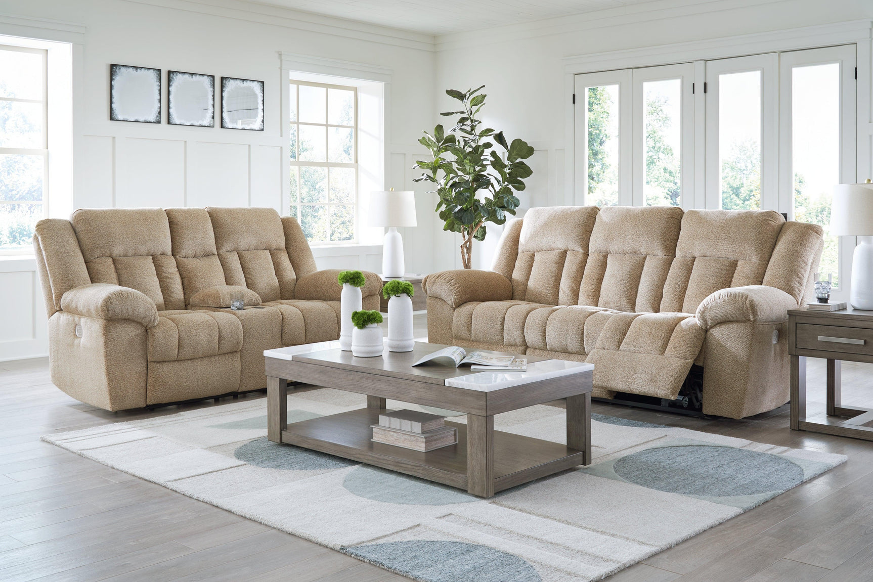 Tip-Off Wheat Sofa and Loveseat - Ella Furniture