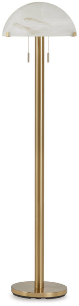 Tobbinsen Brass Finish Floor Lamp - Ella Furniture