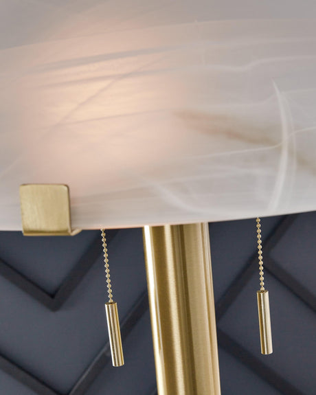 Tobbinsen Brass Finish Floor Lamp - Ella Furniture