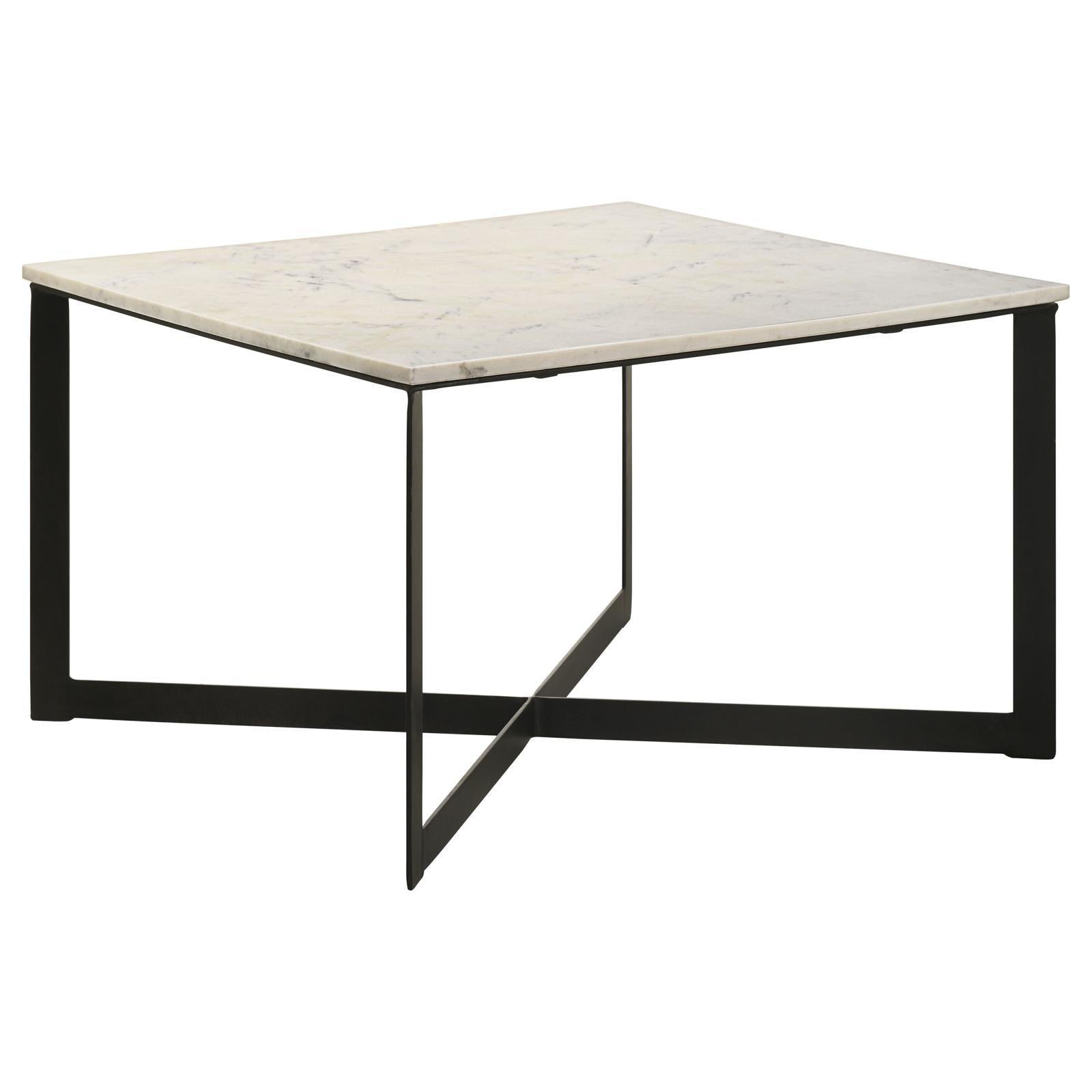Tobin Square Marble Top Coffee Table White And Black 707698 - Ella Furniture