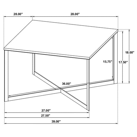 Tobin Square Marble Top Coffee Table White And Black 707698 - Ella Furniture
