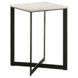 Tobin Square Marble Top End Table White And Black 707697 - Ella Furniture