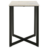 Tobin Square Marble Top End Table White And Black 707697 - Ella Furniture