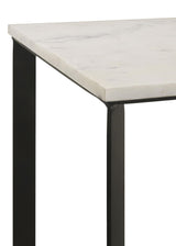 Tobin Square Marble Top End Table White And Black 707697 - Ella Furniture