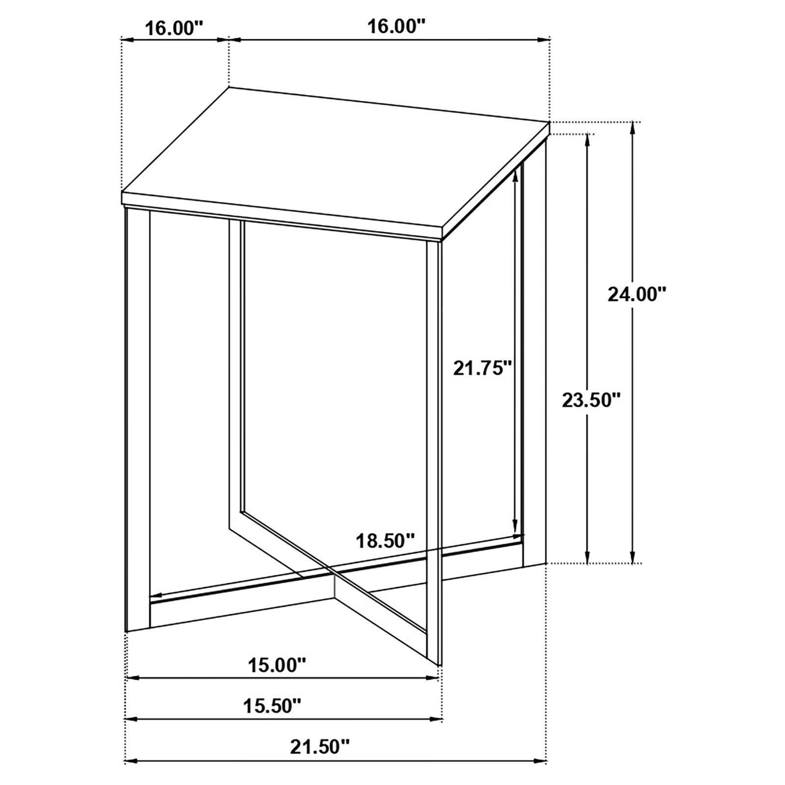 Tobin Square Marble Top End Table White And Black 707697 - Ella Furniture