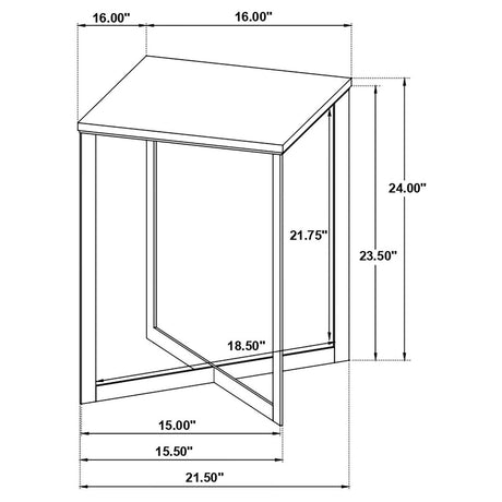 Tobin Square Marble Top End Table White And Black 707697 - Ella Furniture