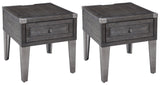 Todoe Dark Gray 2 End Tables - Ella Furniture