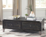 Todoe Dark Gray Coffee Table With 1 End Table - Ella Furniture