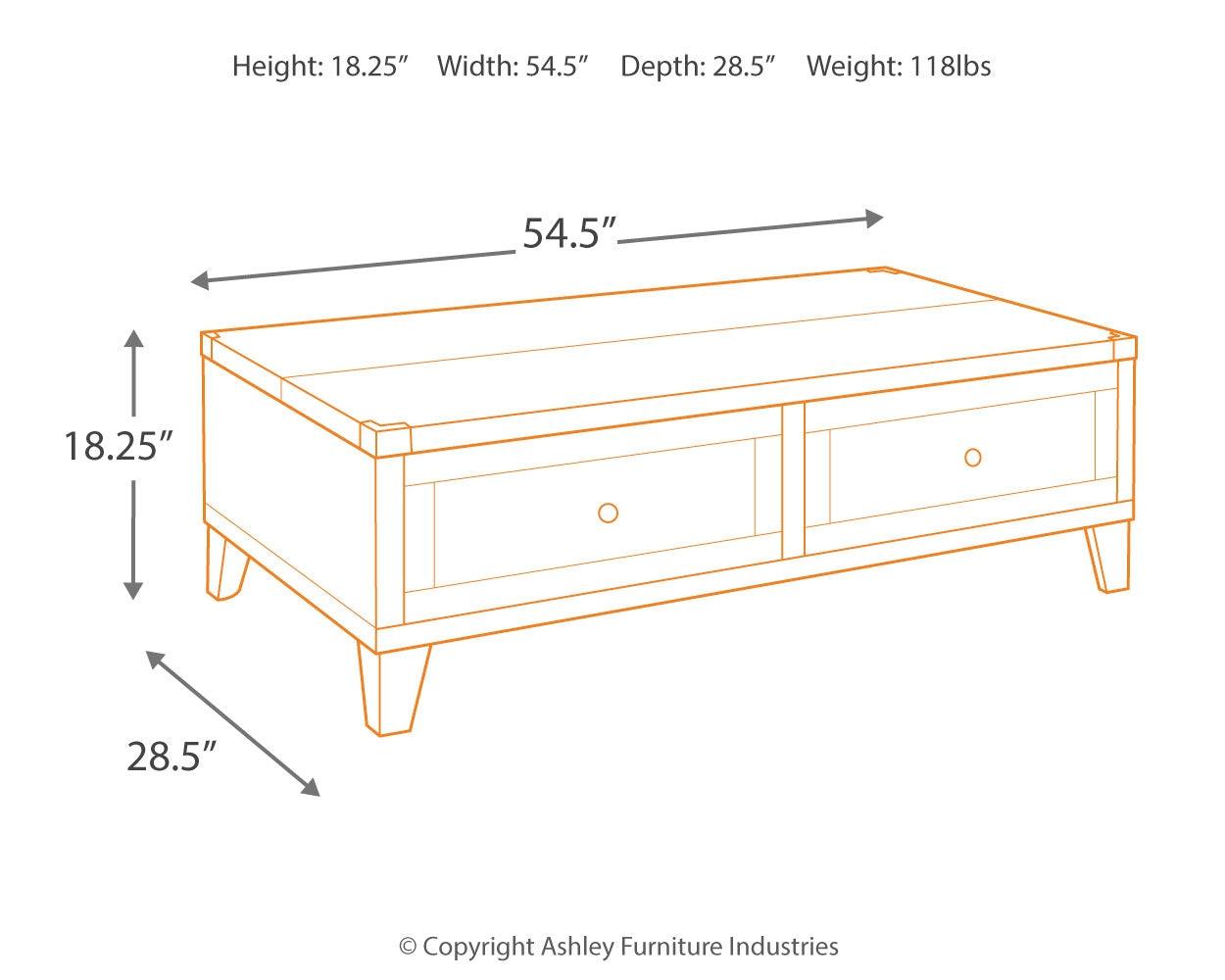 Todoe Dark Gray Coffee Table With 1 End Table - Ella Furniture