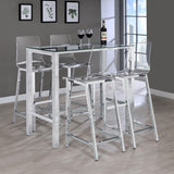 Tolbert 5-piece Bar Set with Acrylic Chairs Clear and Chrome 104873-S5 - Ella Furniture
