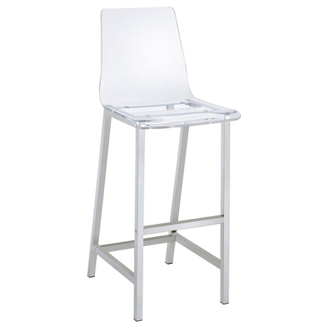 Tolbert 5-piece Bar Set with Acrylic Chairs Clear and Chrome 104873-S5 - Ella Furniture
