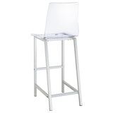 Tolbert 5-piece Bar Set with Acrylic Chairs Clear and Chrome 104873-S5 - Ella Furniture