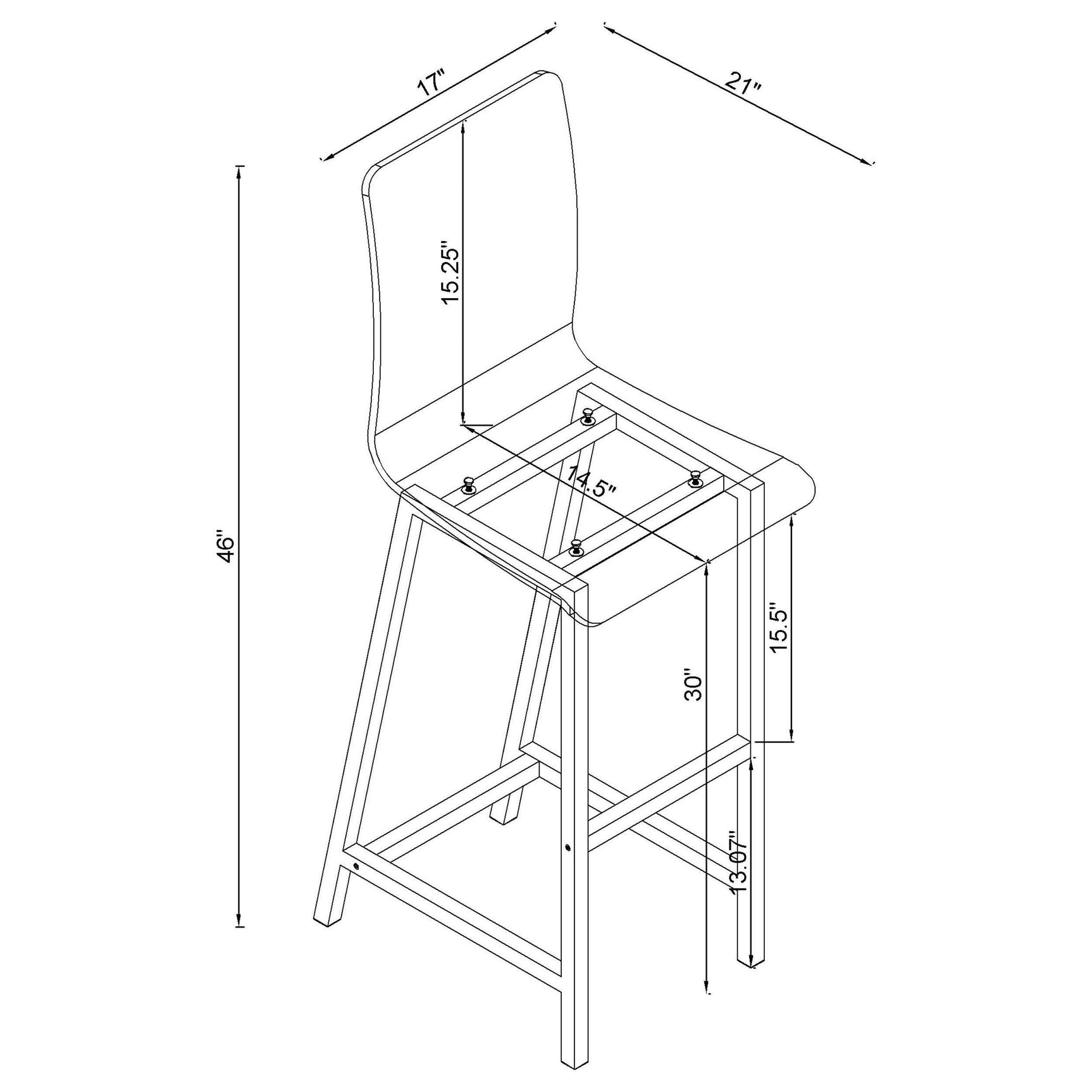 Tolbert 5-piece Bar Set with Acrylic Chairs Clear and Chrome 104873-S5 - Ella Furniture