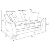 Tomkins 3-piece Boucle Upholstered Sofa Set Light Grey 509671-S3 - Ella Furniture