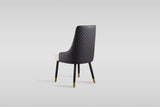 Toni Dining Chair in Beige and Black Faux Leather view 2