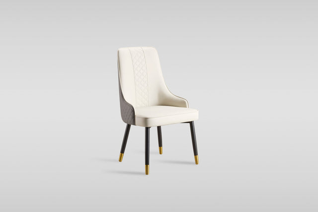 Toni Dining Chair in Beige and Grey with Diamond Stitching from Ella Furniture