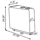 TOOHEY HOME THEATER COLLECTION Toohey Upholstered Home Theater Storage Wedge Console Black 600182 - Ella Furniture