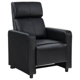 TOOHEY HOME THEATER COLLECTION Toohey Upholstered Tufted Recliner Living Room Set Black 600181-S3A - Ella Furniture