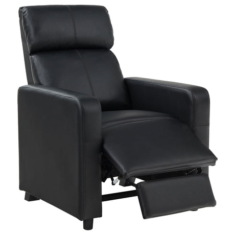 TOOHEY HOME THEATER COLLECTION Toohey Upholstered Tufted Recliner Living Room Set Black 600181-S3A - Ella Furniture