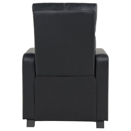 TOOHEY HOME THEATER COLLECTION Toohey Upholstered Tufted Recliner Living Room Set Black 600181-S3A - Ella Furniture