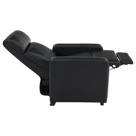 TOOHEY HOME THEATER COLLECTION Toohey Upholstered Tufted Recliner Living Room Set Black 600181-S3A - Ella Furniture