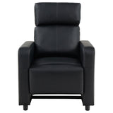 TOOHEY HOME THEATER COLLECTION Toohey Upholstered Tufted Recliner Living Room Set Black 600181-S3B - Ella Furniture