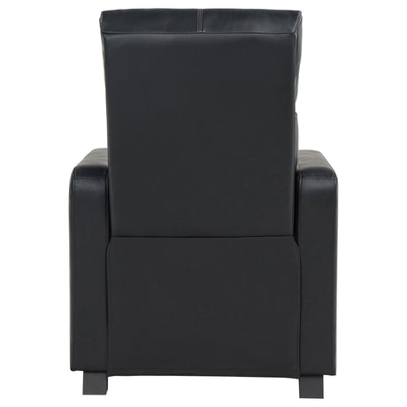 TOOHEY HOME THEATER COLLECTION Toohey Upholstered Tufted Recliner Living Room Set Black 600181-S3B - Ella Furniture