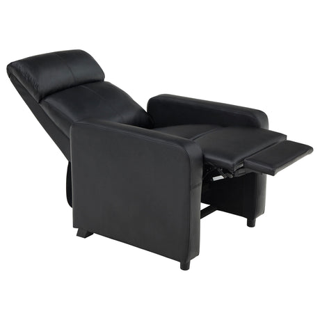 TOOHEY HOME THEATER COLLECTION Toohey Upholstered Tufted Recliner Living Room Set Black 600181-S4A - Ella Furniture