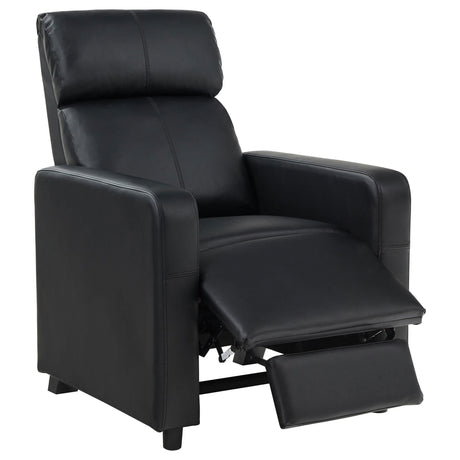 TOOHEY HOME THEATER COLLECTION Toohey Upholstered Tufted Recliner Living Room Set Black 600181-S4B - Ella Furniture
