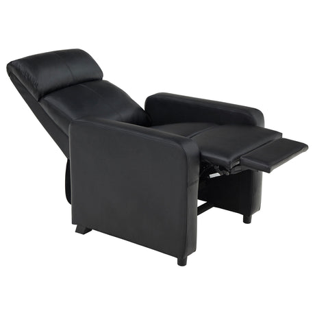 TOOHEY HOME THEATER COLLECTION Toohey Upholstered Tufted Recliner Living Room Set Black 600181-S4B - Ella Furniture
