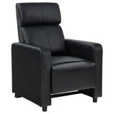 TOOHEY HOME THEATER COLLECTION Toohey Upholstered Tufted Recliner Living Room Set Black 600181-S5A - Ella Furniture