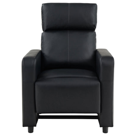 TOOHEY HOME THEATER COLLECTION Toohey Upholstered Tufted Recliner Living Room Set Black 600181-S5A - Ella Furniture
