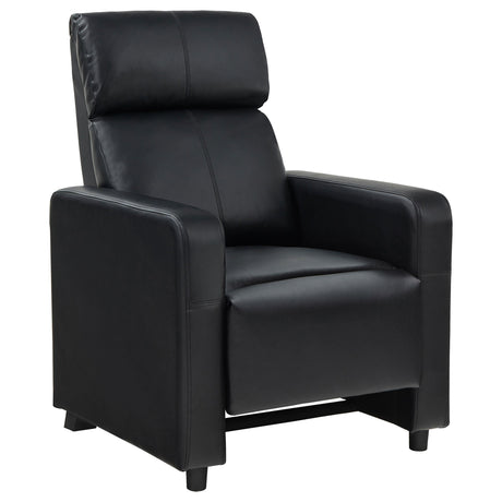 TOOHEY HOME THEATER COLLECTION Toohey Upholstered Tufted Recliner Living Room Set Black 600181-S5B - Ella Furniture