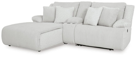 Top Tier Alloy Velvet 3-Piece Reclining Sectional Sofa with Chaise angled view
